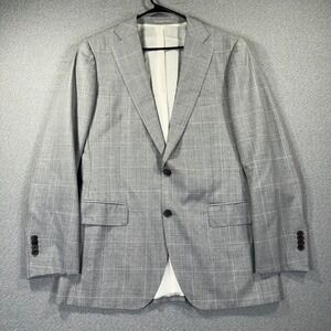Suitsupply Lazio Int Blazer 44L Gray Windowpane Vitale Barberis Canonico Wool